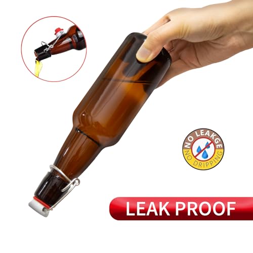 12oz Amber glass bottle with Airtight Stopper Lids (10 Pack) -Swing Top Glass Bottles-Flip Top Brewing Bottle for Fermentation, Kombucha, Mead, Vinegar, Beer, Kefir, Wine,Soda,whisky - size: 12oz