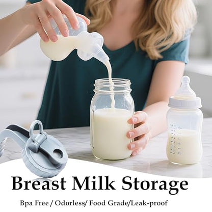 Glass 32 Oz Mason Jar Pitchers With Pour Lid 1 Quart Breast Milk Pitcher Wide Mouth Breastmilk Storage Jug Container For Fridge Coffee Creamer Iced Sun Tea Juices Lemonade Airtight 2 Set - color: 32 OZ 2PC