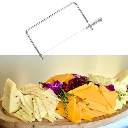 6in Cheese Slicer Accessories Kitchen Knife Marble Board Cheese Cutter Stainless Steel Components - Great for Making Giftable Cheese Cutting Boards with the Cheese Slicer Kit,(1Slicer+4Wires)6"