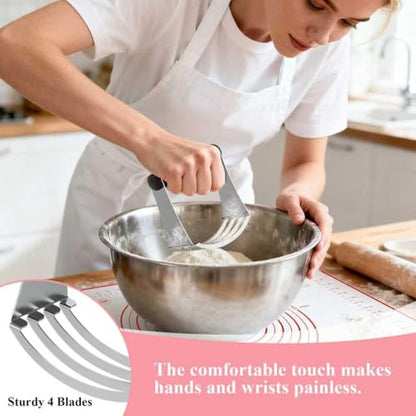 Biscuit Cutter, Silicone Pastry Dough Baking Mat Set, Baking Tools and Accessories Kit (4 Pcs/Set) - size: 4 set red