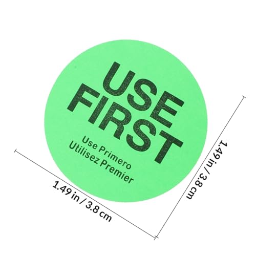 1 Roll Light Green Permanent Adhesive Food Inventory Control Labels Accurate Food Labeling Stickers for Restaurant Canning Use for Refrigerator Safety Management