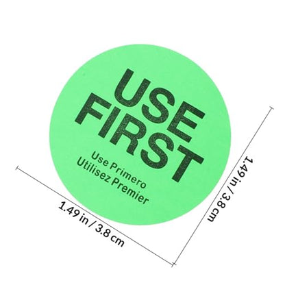 1 Roll Light Green Permanent Adhesive Food Inventory Control Labels Accurate Food Labeling Stickers for Restaurant Canning Use for Refrigerator Safety Management