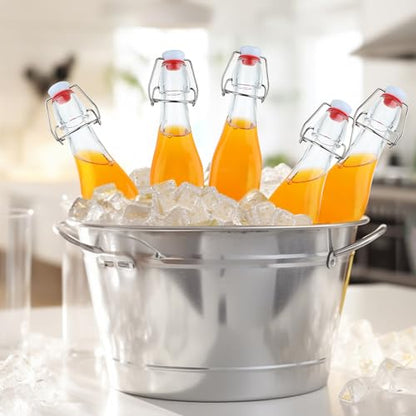 12 Pack 12oz Swing Top Glass Bottles, 375ML Square Bottles with Airtight Stoppers for Kombucha, Kefir, Vanilla Extract, Beer(Bonus Gaskets, Labels and Funnel) - size: 12oz