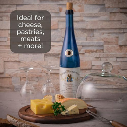 ZASSENHAUS Cheese Dome with Glass Lid – 9.84 Inch Acacia Wood Cheese Board & Serving Cover for Cheese Storage and Presentation