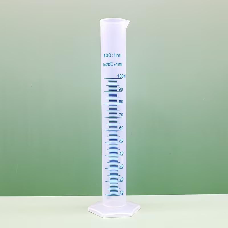 100ml Plastic Graduated Cylinder, 1pc, Transparent, Measuring Cylinder Set, Science Lab Cylinders