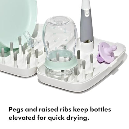 OXO Tot Travel Size Drying Rack with Bottle Brush- Gray - color: Gray
