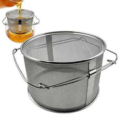 Double Strainer - Stainless Steel Double Sieve,Very Fine Mesh Strainer,for Beekeepers Kitchen Food Cooking Butter Beekeeping Hive