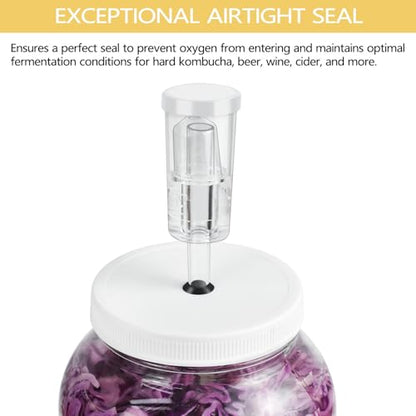 Artcome 18 PC Airtight 1 Gallon Fermentation Lid with Airlock - Transform Gallon Jar Into a Fermenter - Perfect for Pickles, Hard Kombucha, Beer, Wine, Cider - Gallon Lid with Econolock Airlock - size: 4 airlocks + lids