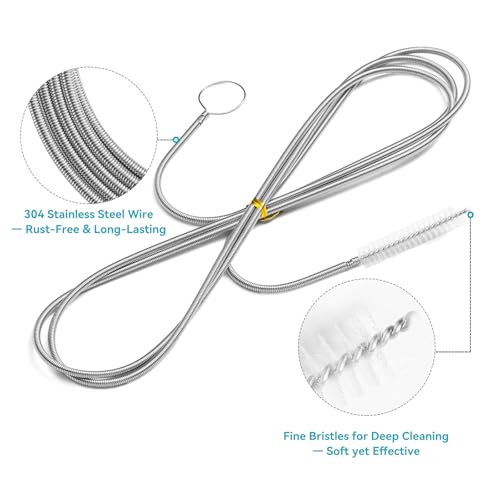 2 Pack 120 Inch Flexible Drain Brush, Sunroof Drain Cleaning Tool for Ice Maker, Refrigerator & AC Drain Line - style: 120 IN