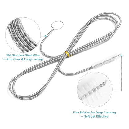 2 Pack 120 Inch Flexible Drain Brush, Sunroof Drain Cleaning Tool for Ice Maker, Refrigerator & AC Drain Line - style: 120 IN