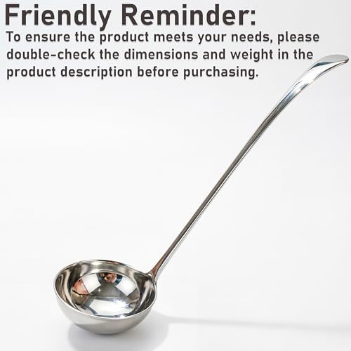 Small Soup Ladle for Kitchen, 11.4-Inch Stainless Steel Ladle 2.4 oz, Serving ladle for Soup,Gravy,Canning, Hot Pot, Dishwasher Safe