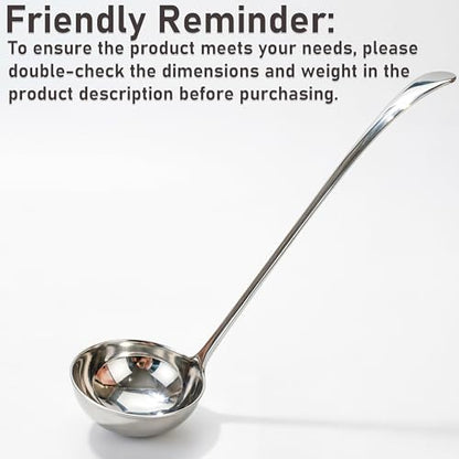 Small Soup Ladle for Kitchen, 11.4-Inch Stainless Steel Ladle 2.4 oz, Serving ladle for Soup,Gravy,Canning, Hot Pot, Dishwasher Safe