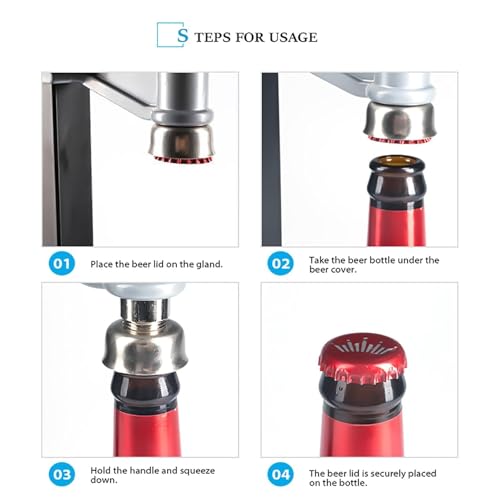 Bottle Capper Heavy Duty Manual Bottle Capper Tool for Home Brewing - Adjustable Height Beer Bottle Capping Machine Bench Bottle