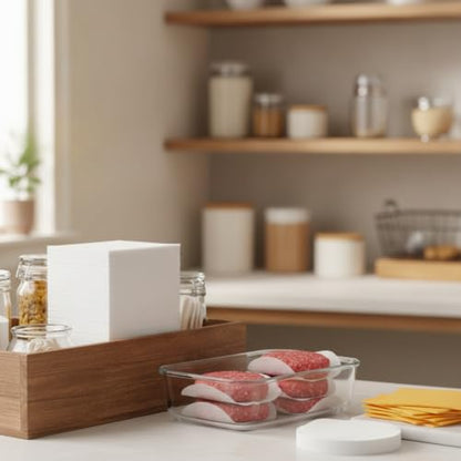 500-Count Pre-Cut Silicone Coated Parchment Sheets, Non-Stick Food Separation Paper for Freezer Storage, Burgers, Cheese, and Baked Goods, White - size: 7.87 x 3.94 x 2.36 in
