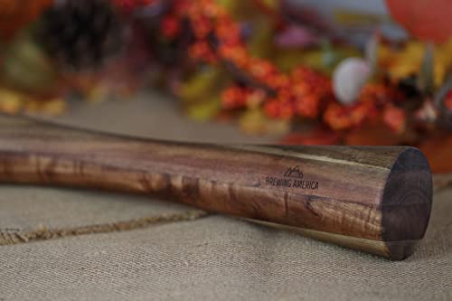 Brewing America Acacia Wood Vegetable Fermentation Tamper - Cabbage Sauerkraut Pounder - Fermenting Food Tool Packer Stomper 12 inches for Mason Jars