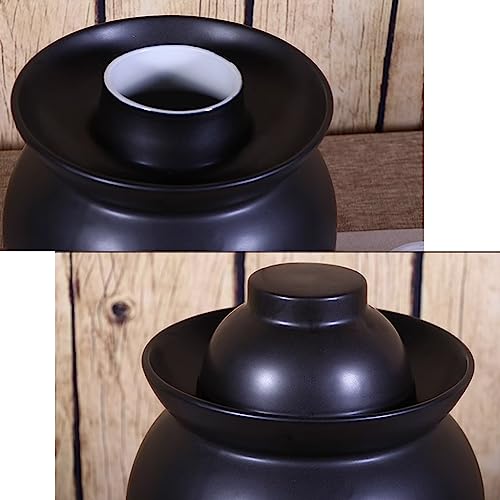 Traditional Chinese Pickle Jar Ceramic Jar with Lid, Fermentation Kit Crock with Water Seal Airlock Lid, Fermentation Jar for Pickles, Kimchi, Sauerkraut,Paocai Jar Blue-1.5Kg - color: Blue-1.5kg, size: 1.5Kg