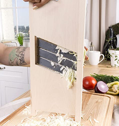 2 pcs Three-knives Wooden Cabbage Shredder for Coleslaw