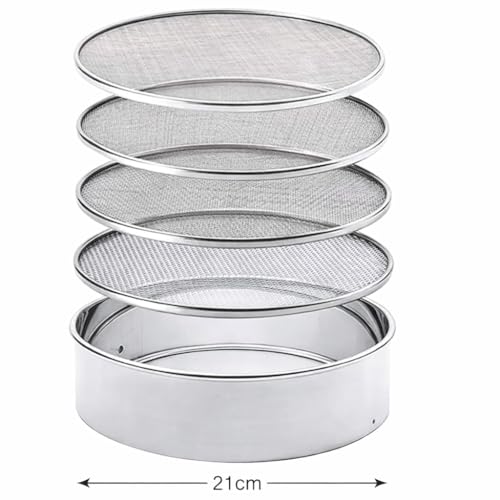 Premium Stainless Steel Multi-Mesh Sieve Set 4 in 1 | Interchangeable Fine to Coarse Filters | Atta, Spices, Herbal Powder, Coffee, Oil, Soil & DIY Use
