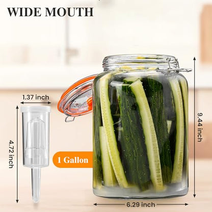 1 Gallon Fermentation Jars with Airlocks, Fermenting Kit for Sauerkraut, Kimchi, Kombucha and Pickles, 2 Pack - size: 1 Gallon