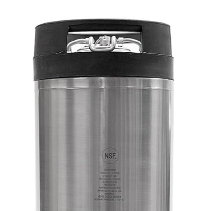 Two Pack of New 5 Gallon Silver Stainless Steel Ball Lock Kegs with Dual Rubber Handles