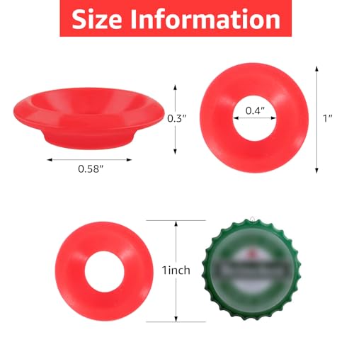 FERRODAY 70PCS Silicone Gasket for EZ Cap Red Washers High Pressure Leak-proof Swing Flip Top Bottle Cap Gasket Home Brew Beer Soda Bottle Seal Swing Top Bottle Gasket -70 Bottle Gaskets