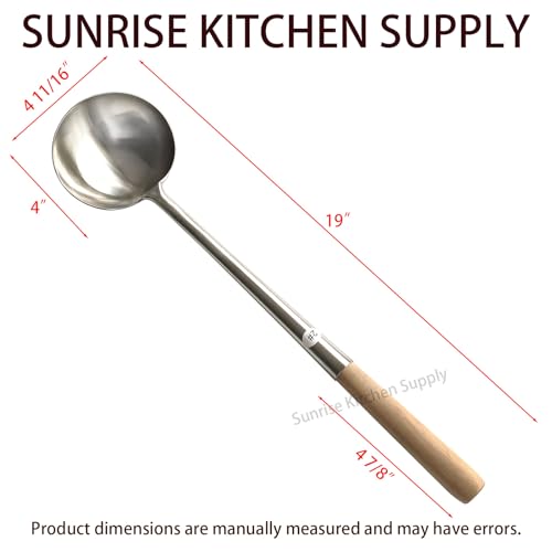 Sunrise Kitchen Supply Commercial Grade Wok Ladle 18" (#2) - size: Ladle 18" (#2)