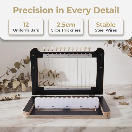 Wooden Soap Cutter, Handmade Soap Cutting Machine, Cuts 1-12 Bars, 2.5cm Thick Soap Cut, for Bread DIY Making, Cake, Candle Trimming Tool