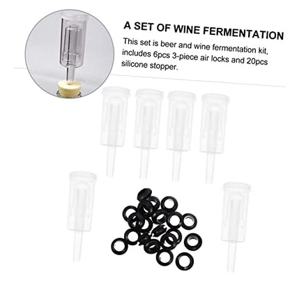 3-Piece One-Way Silicone Brewing Stoppers for Fermentation Air Locks Silicone Lids Compatible Wine Making Supplies