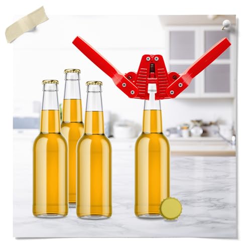Fermentaholics Beer Bottle Capper & Lid Set – Double Wing Manual Capping Tool with 144 Crown Caps – Fits Standard 12 oz & Homebrew Beer Bottles (Capper & Lid Set -144 Gold Crown Caps) - size: Capper & Lid Set -144 Gold Crown Caps