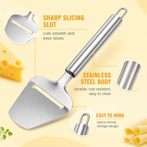 2pcs Cheese Peeler,Cheese Shaver,Cheese Slicer,Cheese Plane,Cheese Slicers For Block Cheese,Stainless Steel,For Cutting Butter Or Chopping Citrus Fruits, Carrots, And Other Hard Vegetables