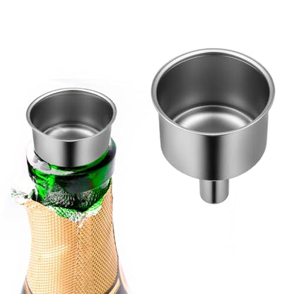 Stainless Steel Funnel for Flask Small Kitchen Funnel Set with 3/8" Spout for Transferring Coffee Beans Spice Blends Beer Oil Bottle