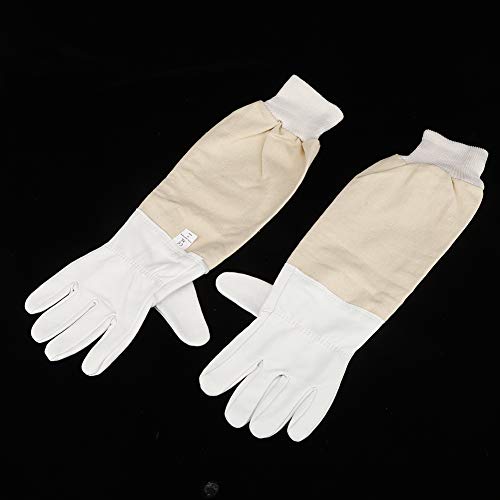 Sheepskin Beekeeping Gloves with Long Sleeves, Full Hand Protection XXL - Superior Sting Resistance, Durable Canvas and Goat - Skin Leather, Ideal for Beginner Beekeepers (XXL)