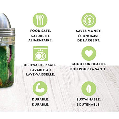 ChouAmi (The Little Fermenter) Stainless Steel Fermenting Lid for Le Parfait Glass Canning Jars (Device Only)