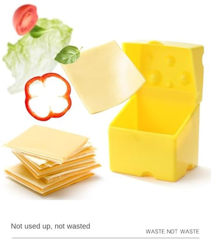 Cheese shaped fresh-keeping box ABS flip refrigerator storage box 300ML cheese slice special box, low-temperature resistant food box (yellow/white optional) - color: ABS flip cheese box (white)