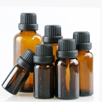 50Pack Set 20ML Amber Glass Bottle with Orifice Reducer and Cap Small Essential Oil Vials (20ML) - size: 20ML