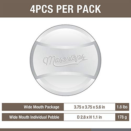 Masontops Pickle Pebble Glass Infinity Weights for Fermenting - Pickling Weight Set - Wide Mouth Mason Jar Fermentation - size: Wide Mouth 8PK