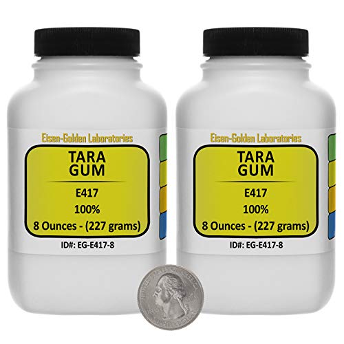 Tara Gum [E417] 100% USP Food Grade Powder 1 Lb in Two Bottles - size: 16 Count (Pack of 1)