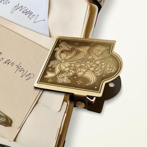 ANATTASOUL Travel Journal Clip Vintage Lily of The Valley Metal Book Clips, Decorative Heavy Duty Journal Clips to Hold Journal Open for Notebook, Photo, Bookmark, Office Kitchen Home DIY Use - style: Lily of the Valley