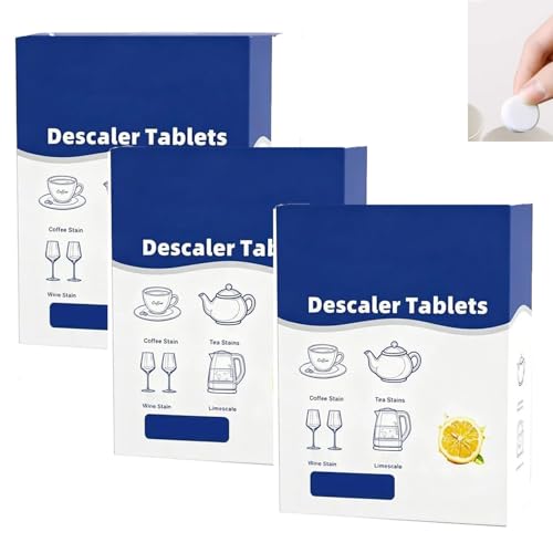 Multi-Purpose Limescale Remover Effervescent Tablets, Efficient Water Bottle Cleaning Tablet, Remove Limescale and Hardwater Stains, Odor-Free Kettle&Coffee Cup, for Kettle Shower Heads (3box) - color: 3box