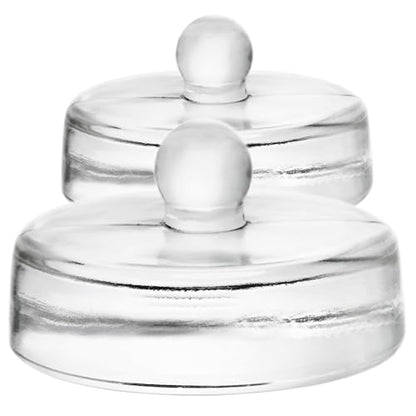 Glass Fermentation Weights Compatible with Weck Jars, Gallon Jars, 3.43" Pickle Weights with Easy-Lift Handle, Heavy 11-13 oz Glass Weights to Keep Food Below, Set of 2