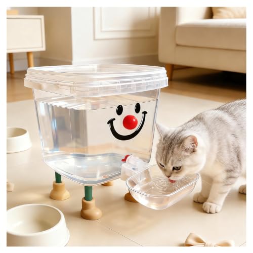 Pets Water Dispenser with Large Capacity Small Large Cats ＆ Dogs No Spilling Automatic Gravity Water Bowl Auto Fill Waterer Dish Self Watering Animal Water Fountain Feeder (Red, 0.8, Gallons) - color: Red