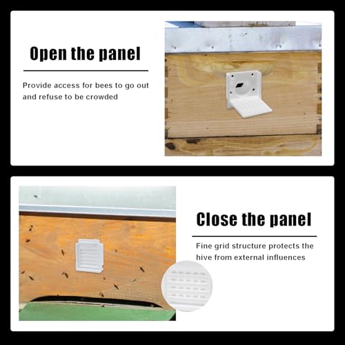 8 Pcs Beehive Entrance Reducer, White Bee Hive Entrance Gates, Portable Beehive Starter Kit, Plastic Bee Hive Entrance Reducer, Beekeeping Supplies - color: White