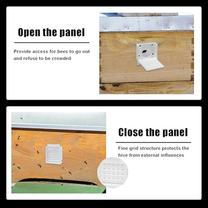 8 Pcs Beehive Entrance Reducer, White Bee Hive Entrance Gates, Portable Beehive Starter Kit, Plastic Bee Hive Entrance Reducer, Beekeeping Supplies - color: White