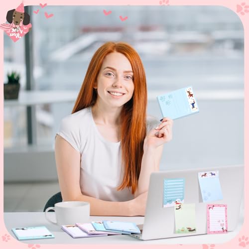 Chiisong 12 Pieces Dachshund Sticky Notes Dachshund Gifts 3x4 Inch Cute Cartoon Dog Self Stick Notepads Puppy Lover Gifts Dog to Do List Cute Memo Pads for Home Office Supplies - style: Dachshund Style