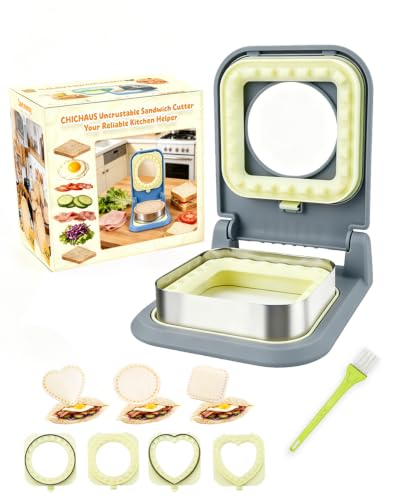 CHICHAUS Uncrustable Sandwich Maker,Sandwiches Pocket Circle Shape 3.7Inch Sandwich Cutter and Sealer,Sandwich Cutter for Kids Breakfast and lunchboxes (3-Shape Grey) - color: 3-Shape Grey