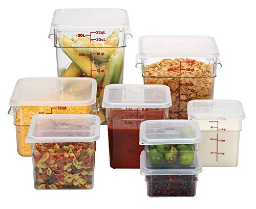 Cambro Food Storage Container - Classic Series Square - 2 QT (Quart) - Commercial Grade for Food Prep (Clear) - size: 2 QT