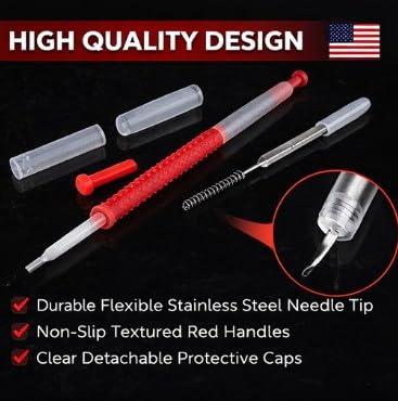 Bee Grafting Tool Set, Flexible Spring Loaded Larva Transfer Tool for Queen Rearing Beekeeping Red Plastic 10 Pack