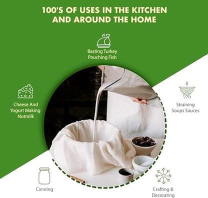 Regency Wraps 100% Cotton Ultra Fine Natural Cheese Cloth, 36 sq.ft 36" X36" 4 pcs, Chef Grade for Basting Turkey, Canning, Straining, Cheesemaking - size: 9 sq ft (Pack of 4)