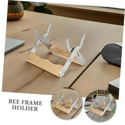 Beaupretty 3pcs Beehive Frame Holder with Wooden Handle and Stainless Steel Construction, Versatile Beekeeping Frame Lifter Tool for Honey Harvesting and Easy Operation, for Beekeepers