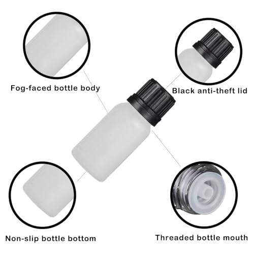 24 Pack 10ml Clear Frosted Glass Essential Oils Bottles Empty Glass Dropper Vials Sample Bottle With Orifice Reducer and lid,for Aromatherapy Oils (Frosted, 10ml) - color: Frosted